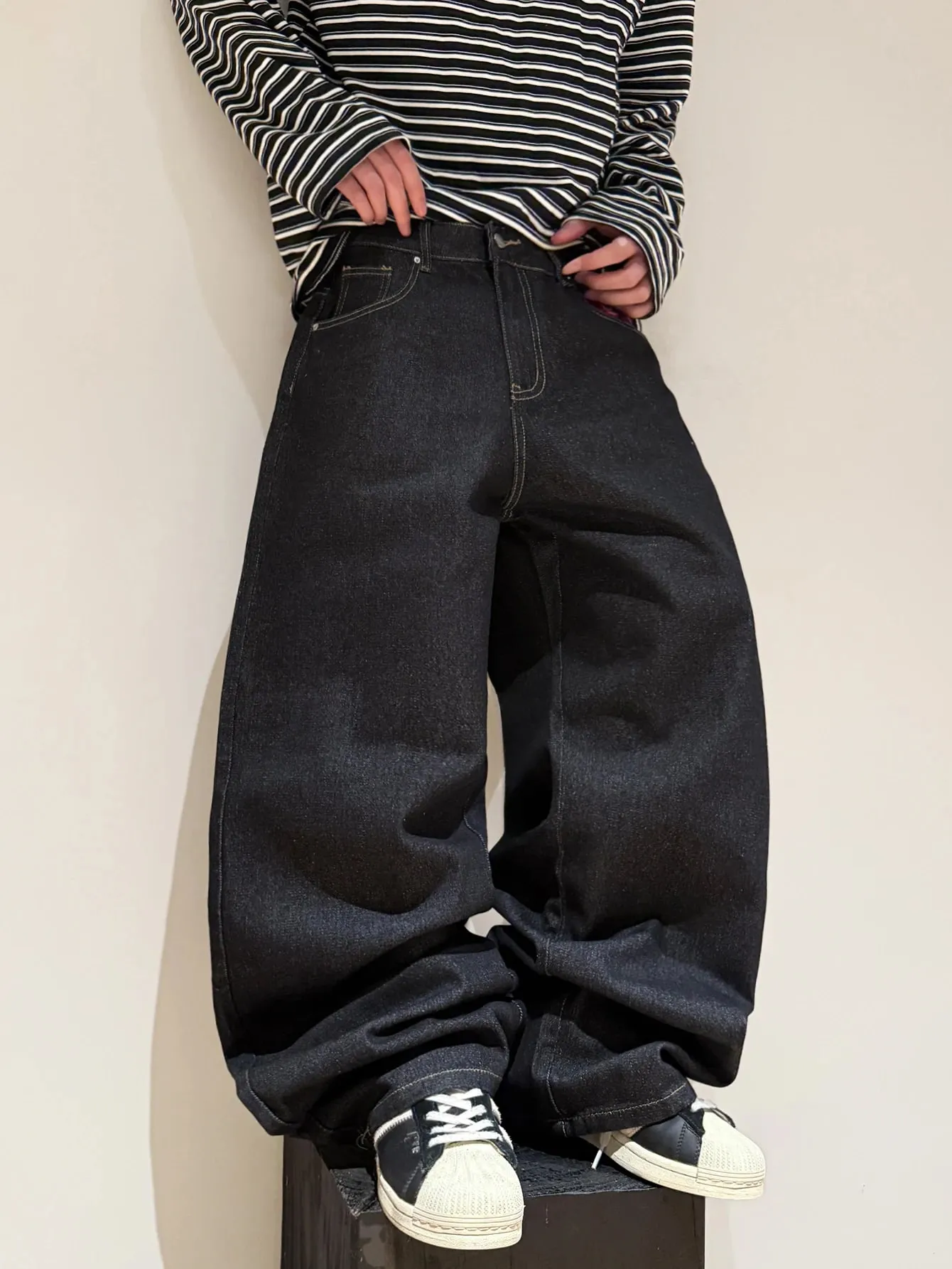 Amerikanische Retro-Tiger-Stickerei-Design, schwarze Herren-Jeans mit weitem Bein, Y2K-Straße, Hip-Hop, trendige, vielseitige Hose mit geradem Bein — image 4