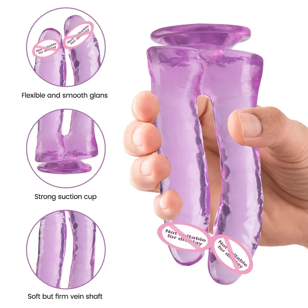 Double Ended Dildo Sex Machine Realistic Dildo With Suction Cup G-spot Orgasm Anal Plug Sex Toy for Women JoinJJtoy — image 3