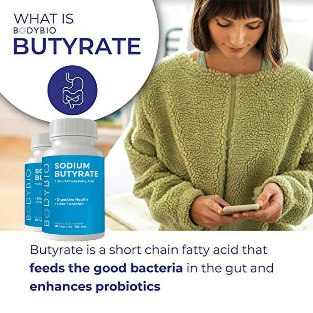 Sodium Butyrate Supplement Capsules para sa Digestion Health Supportloat Gas at Constipation Relief 120 Capsules — image 4