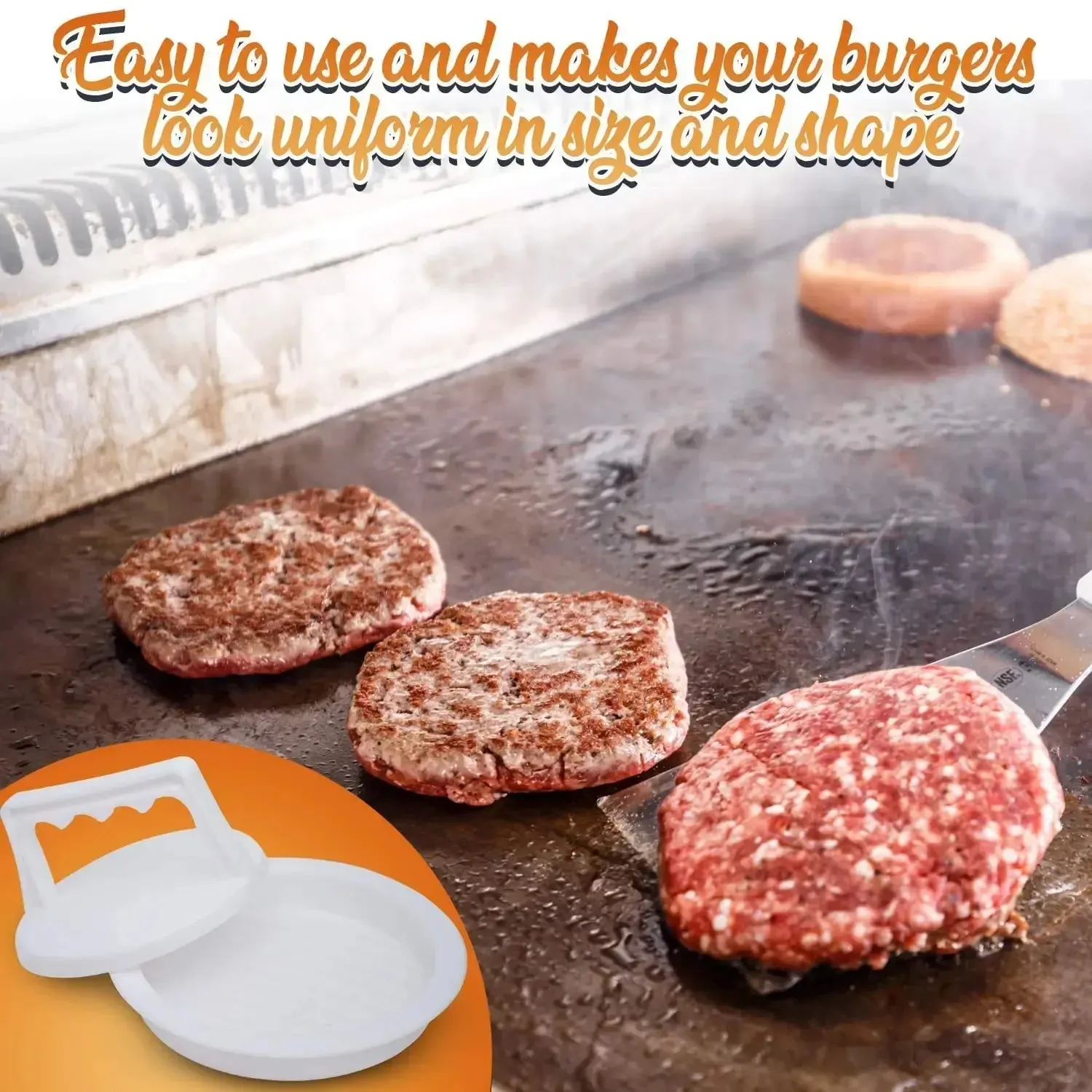 Burger Press Hamburger Press Patty Maker Mold Burger Mold Rings Easy Release Hamburger Patty Press for BBQ — image 8