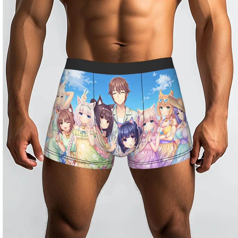 อะนิเมะ N-Nekopara Chocola วานิลลาชุดชั้นในชายพิมพ์เกมกางเกงบ็อกเซอร์กางเกงขาสั้นกางเกงกางเกงนุ่ม — image 10