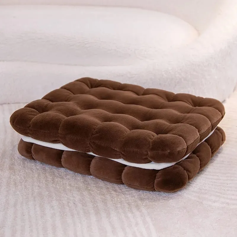 New Simulation Little Biscuits Doll Cushion Stuffed Round Cookie Plush Toys Creative Soft Pillow Chair Car Seat for Kid Gifts — image 17