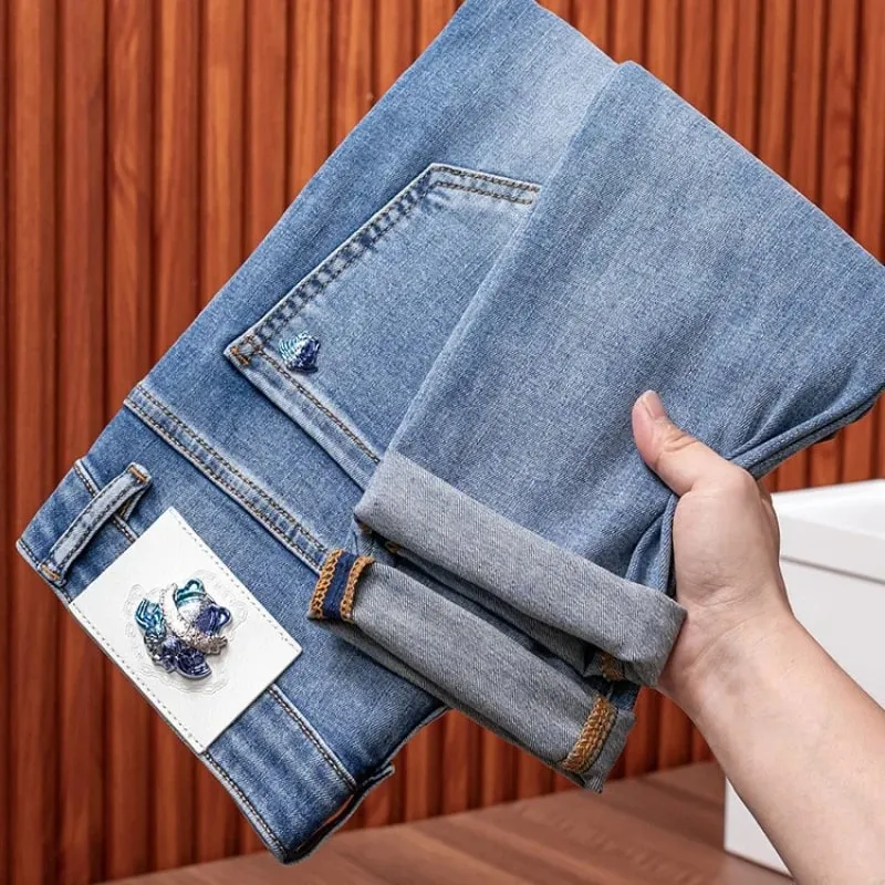 2024 New High-End Jeans Men's Light Luxury and Simplicity Versatile Casual Fashion Men's Clothing Slim Fit Tapered Pants — image 2