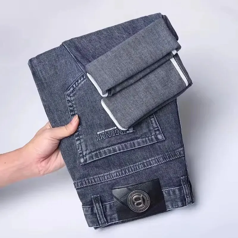 Men's Straight-leg Jeans High-quality Light Luxury Embroidered Casual Versatile Fashion Slimming Smooth Silhouette Style — image 10