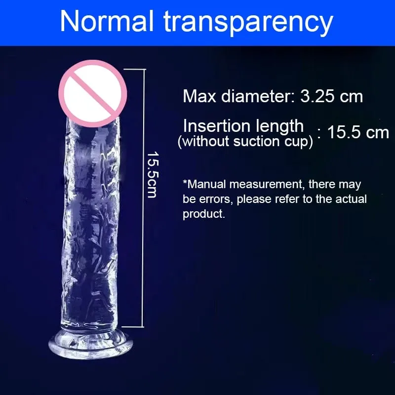 New Transparent Realistic Suction Cup Dildo Jelly Penis Dildo Clitoral Stimulator Big Dick Female Masturbator Lesbian Sex Toys