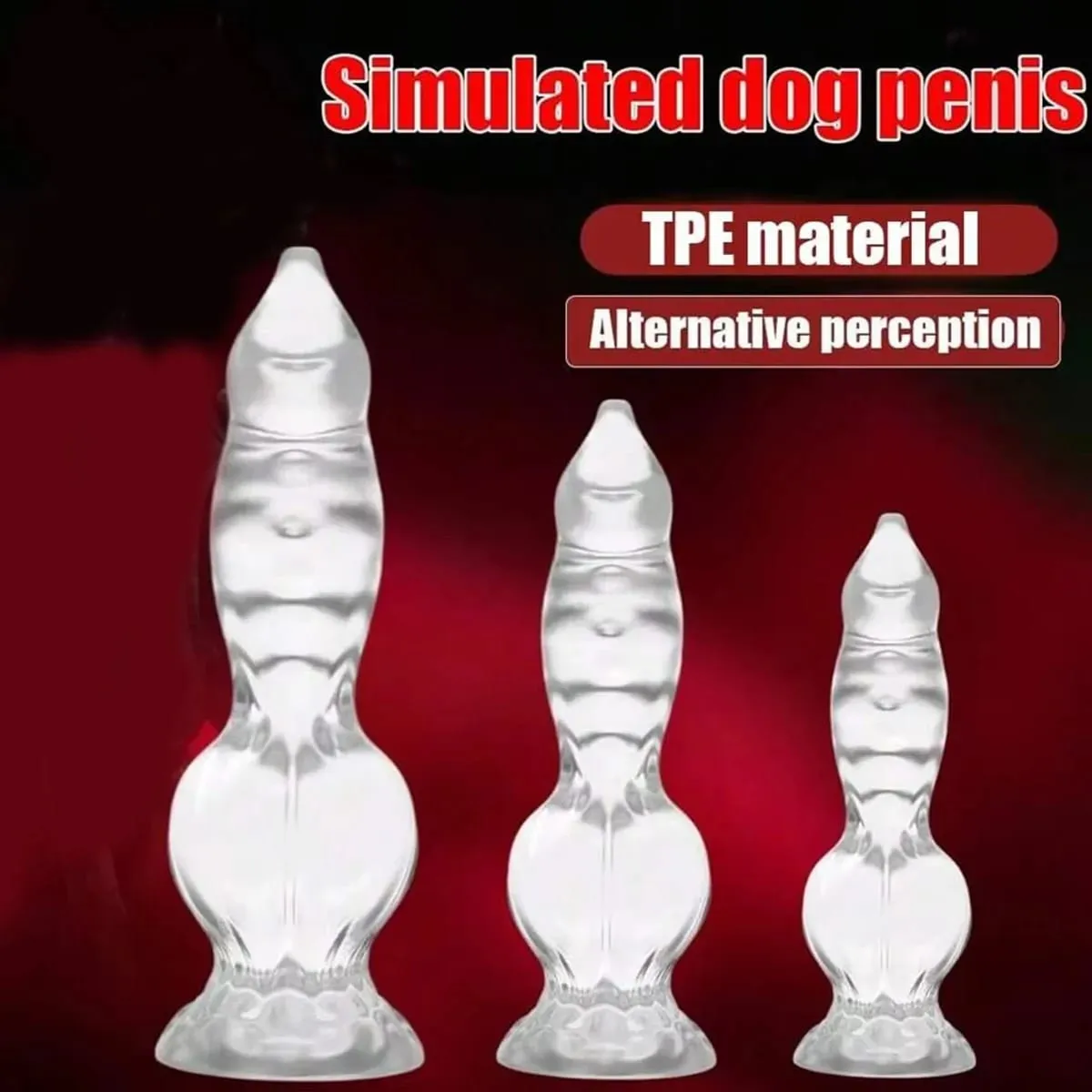 Klarer, geknoteter Hundedildo, realistischer Hundeknoten, Fantasie, weicher, flexibler Saugnapf, Sexspielzeug für Frauen und Männer