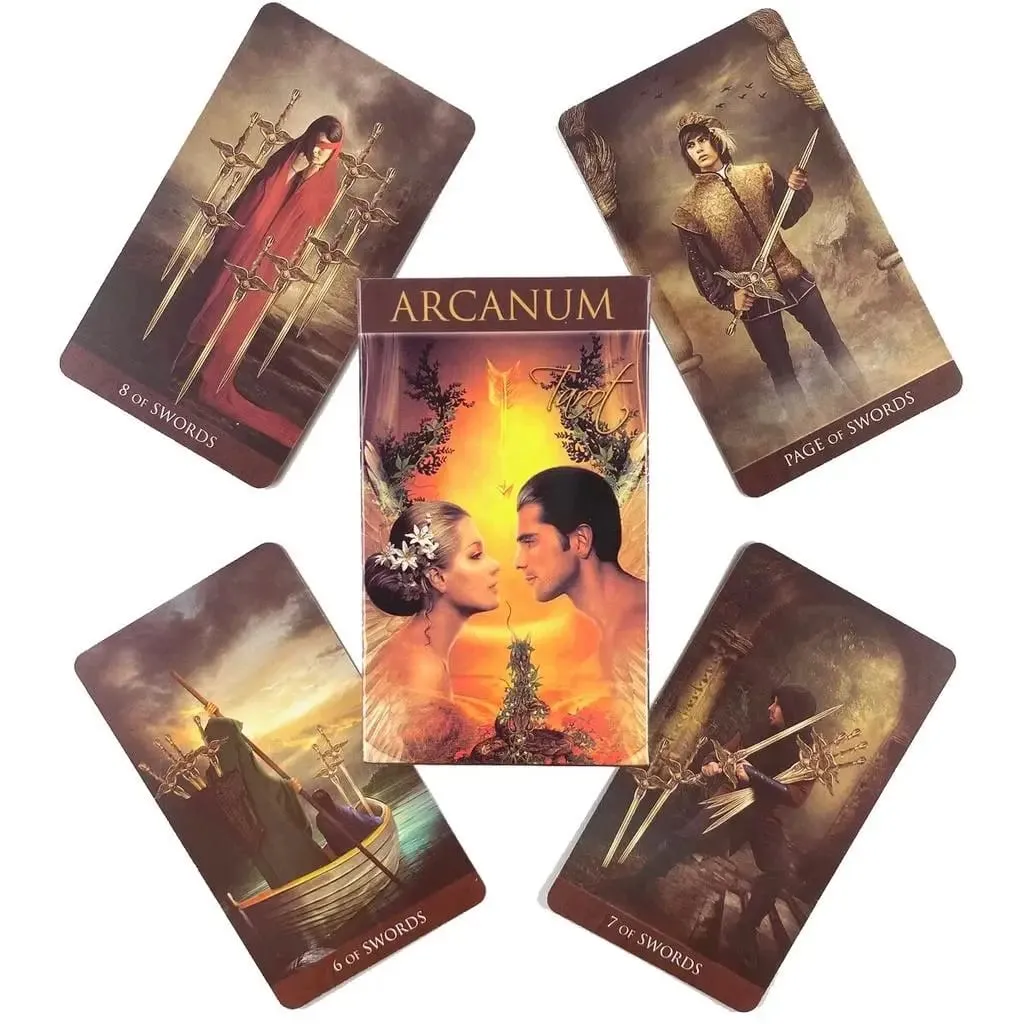 10.3*6cm Full English Arcanum Tarot 78 Cards Deck Mysterious Divination Oracle Playing Card Family Party Board Game — image 2
