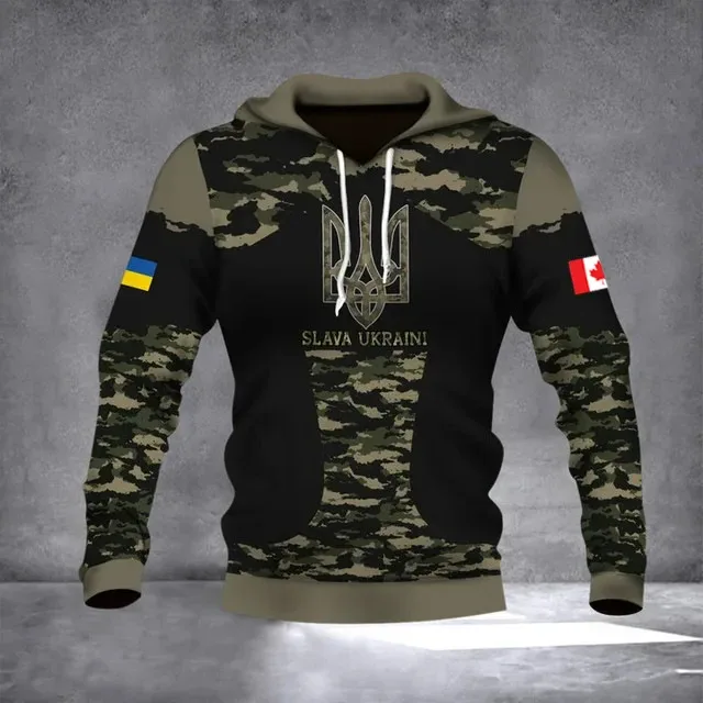 New Ukrainian national emblem Canada Flag Camo printed hoodies 3D Men Women casual pullover military hooded Sweatshirt clothing — image 15