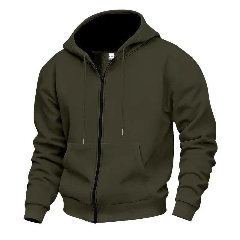 Baru 2026 Musim Gugur Kasual Lelaki Lengan Panjang Zip Bertudung Kot Sweatshirt Fesyen Lelaki Luaran Pakaian Sukan Jaket Hoodies — image 25