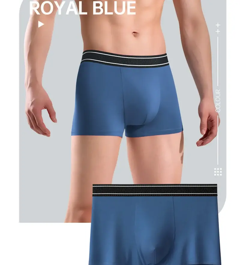 Mens Modal Boxer Shorts Seamless Seperation Bullet Pouch Soft Panties Large Size Breathable Underpants Comfortable Underwear — image 2