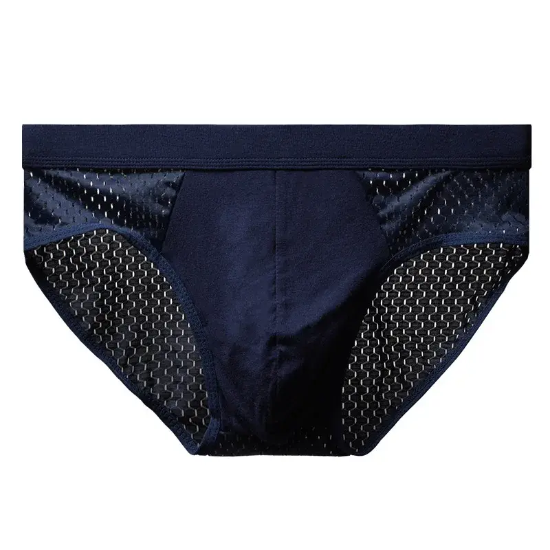 Men Underwear Male Thin Breathable Triangle Panties for Men's Ice Silk Briefs Mesh Sexy Square Corner Pants for men's Shorts — image 7