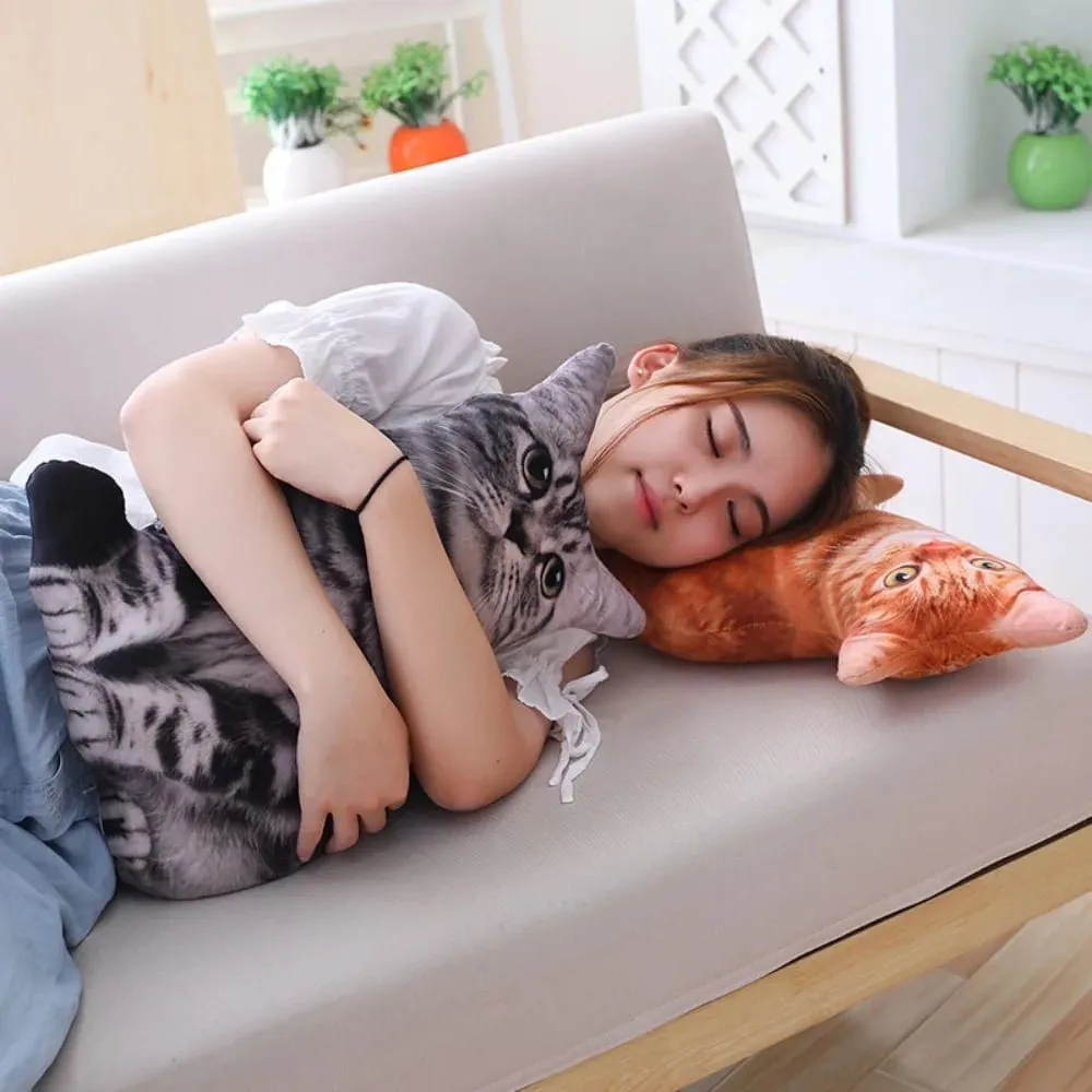 Peluche realistico 3D bambola gatto cartone animato farcito simulazione gatto peluche cuscino Kawaii morbido peluche animali giocattolo cuscino per bambini ragazze — image 4
