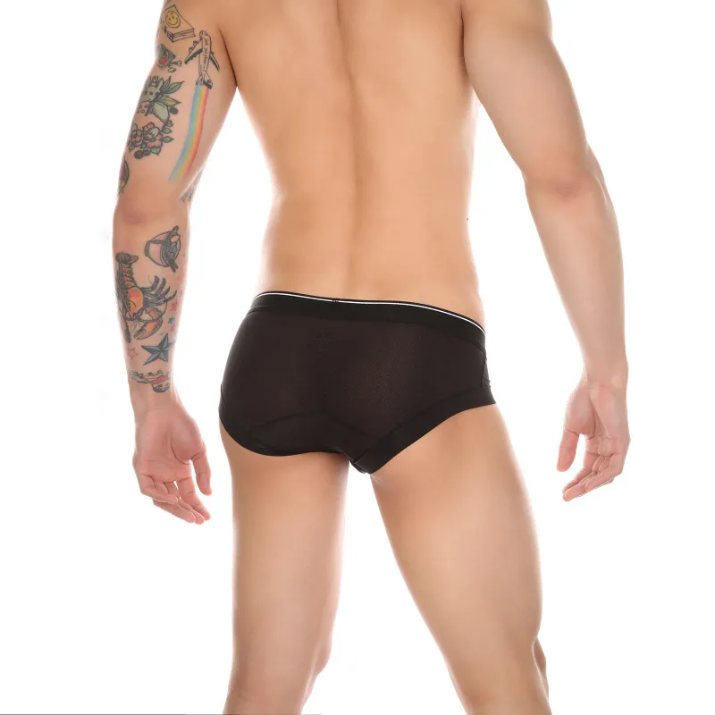 New sissy Men's panties Super Soft Comfortable Underwear Ice Silk Sheer Mesh Men's Briefs Printed Shorts Low-Waist Underpants — image 8