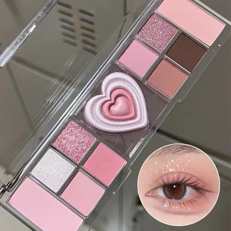 Palet Rias Mata Aprikot Teh 12 Warna Palet Eyeshadow Saturasi Rendah Mutiara Matte Berkilau Warna Bumi Kecantikan Eye Shadow — image 1