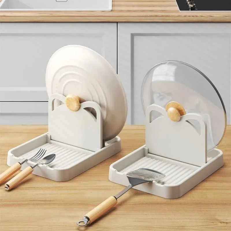 Multifunctional Pan Pot Lid Holder Stand Rack Spoon Rest Pot Lid Spatula Soup Spoon Storage Shelf Kitchen Accessories — image 2