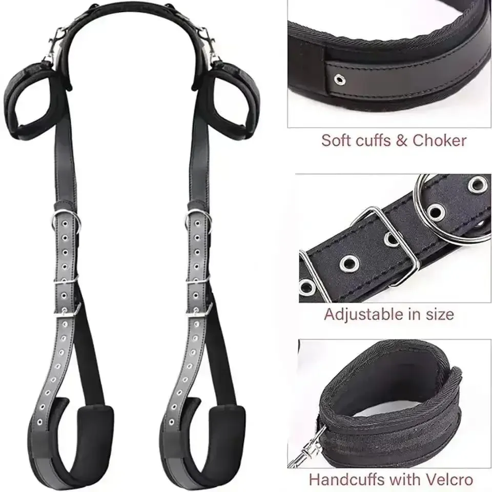 Sex Handcuffs Restraints Open Leg Ankle Cuffs SM Bondage Harness Bed Bandage Straps Slave Sex Toy Erotic Accessories Kits — image 5