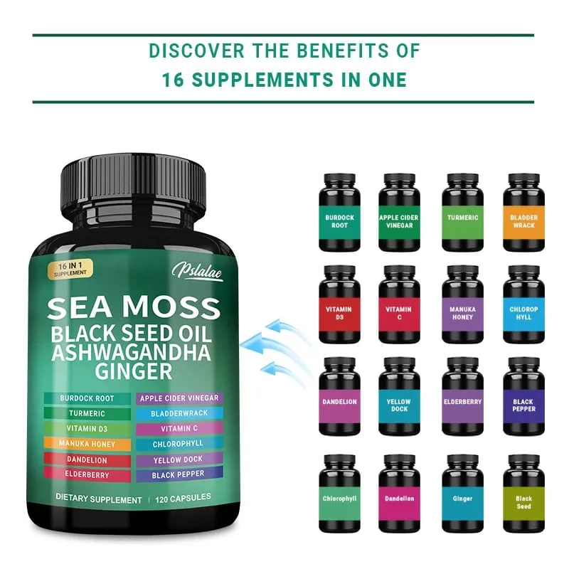 Sea Moss | Black Seed Oil | Ashwagandha | Ginger - Immune System Energy Gut Health Skin & Joint Support — image 4