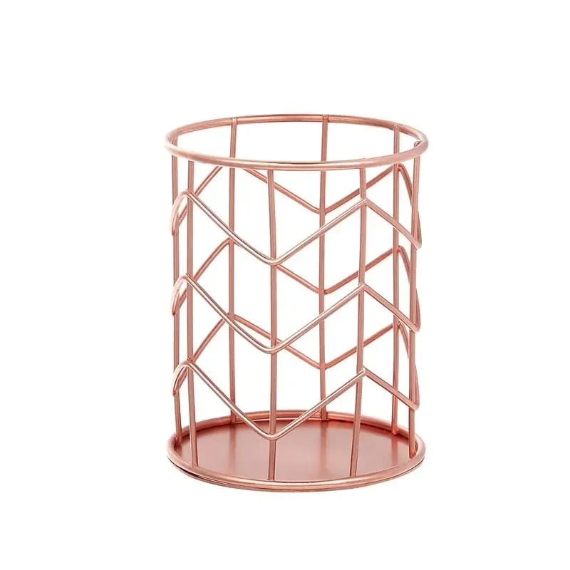 Cosmetics Makeup Brushes Storage Box Cylindrical Case Storage Lipstick Brush Pen Holder Organizer Wrought Iron Pen Storage — image 8