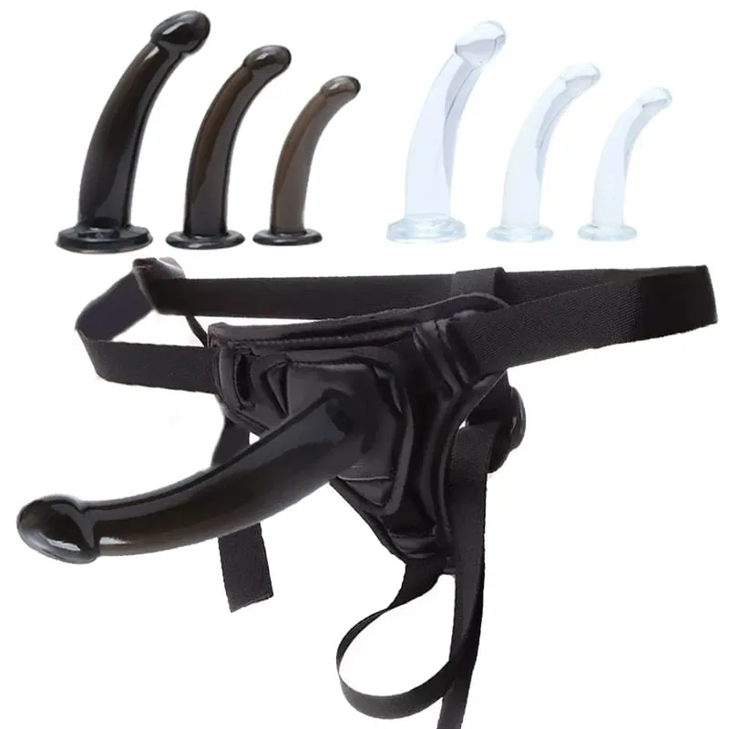 Lesbian Realistic Strapon Dildo Panties Strap-on Harness Belt with Silicone Anal Plug Suction Cup for Women Gay Sex Toys — image 1