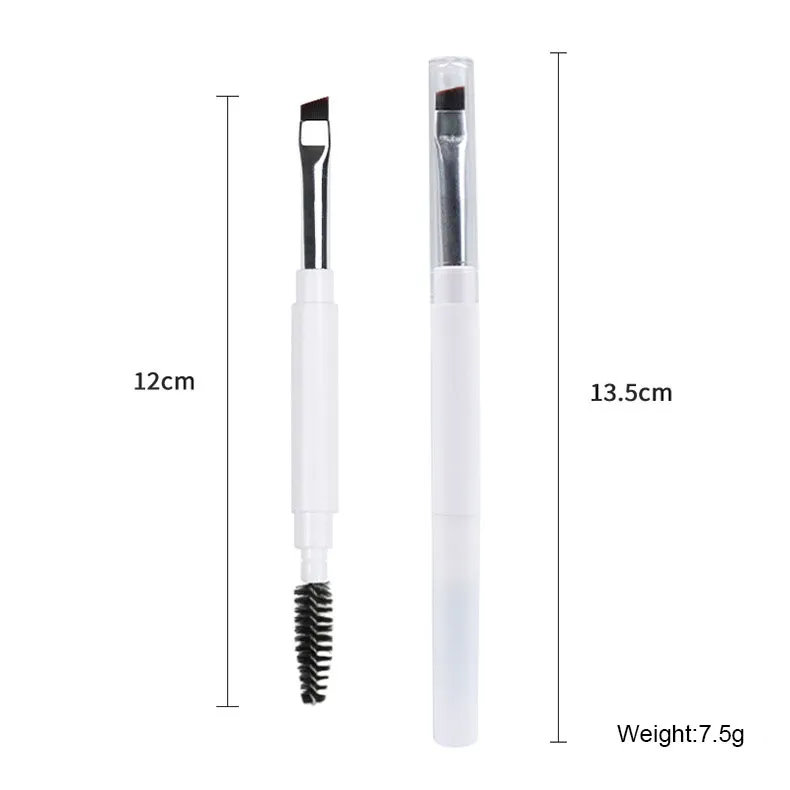 Dwustronne przenośne pędzle do makijażu Rozmiar podróżny Pędzle do makijażu Cienie do powiek Eye Brow Crease Niezbędne narzędzia kosmetyczne z pokrywką — image 5