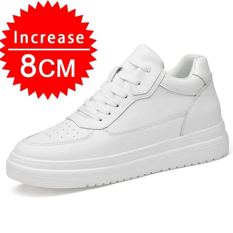 Plus Size37-46 Lift Sneakers Man Elevator Shoes Height Increase Insole 8cm White Black Taller Shoes Men Leisure Fashion sneakers — image 8