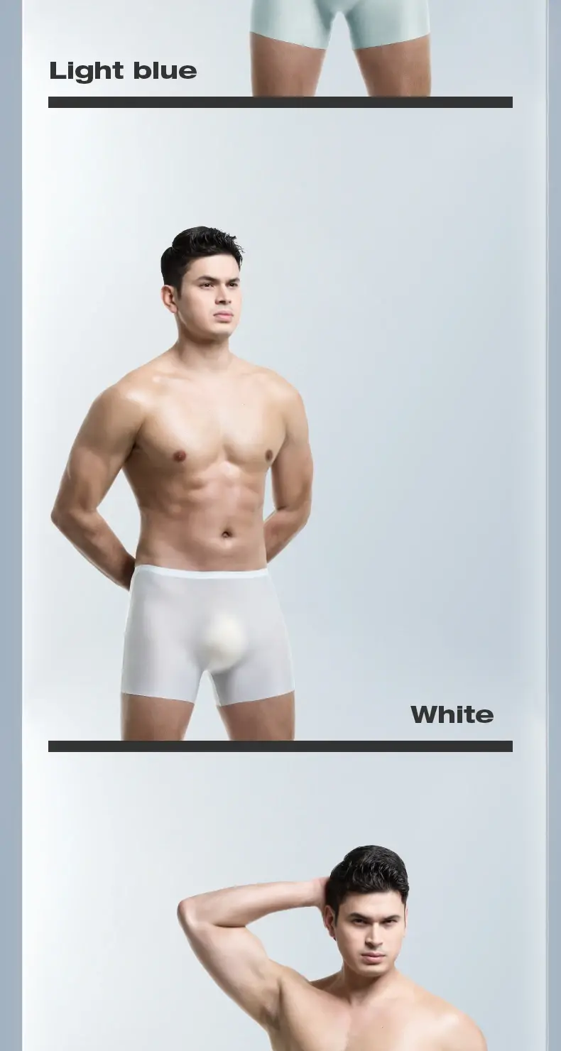 3-Pack of Men's Underwear, Men's 3D Molded Ice Silk Boxer Briefs, Seamless Thin Boxer Briefs, Extended Sports Summer Shorts — image 14