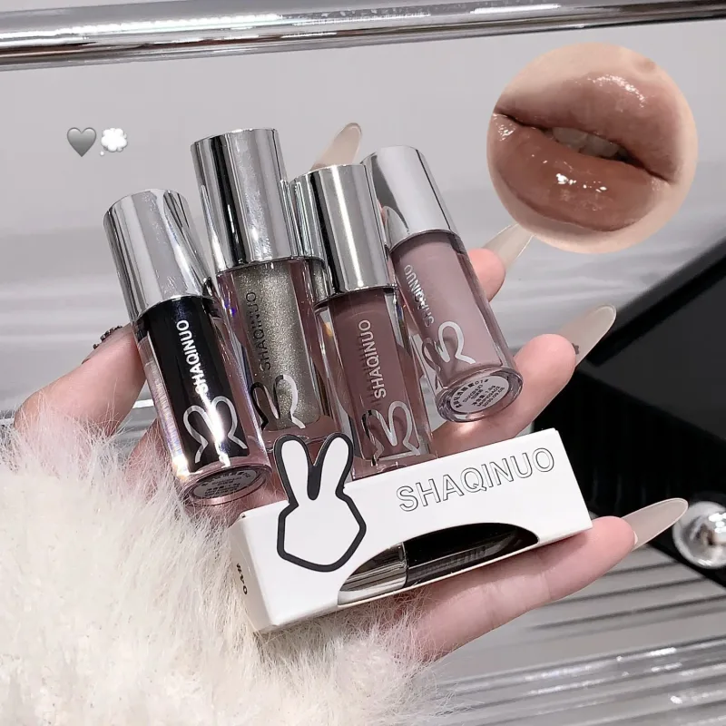NEW Water Glazed Mirror Lip Gloss Makeup Crystal Nude Jelly Moisturizing Lip Glaze Long Lasting Black Liquid Lipstick Cosmetics — image 3