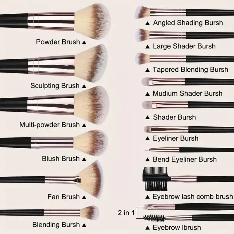 3-20PCS Makeup Brushes Set Soft Fluffy Eyeshadow Foundation Concealer Blending Blush Brush Kabuki Professional Women Beauty Tool — image 4