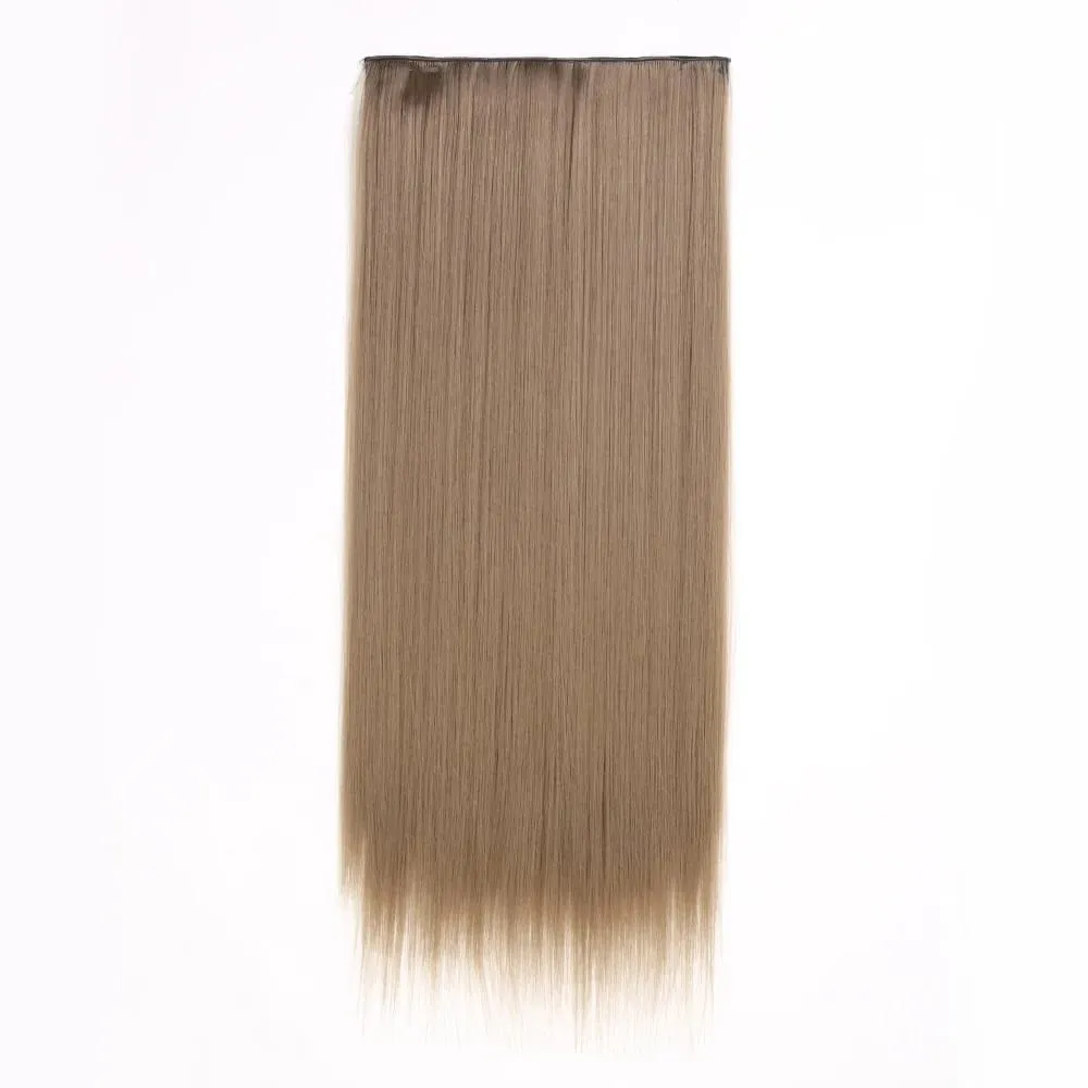 Synthetic Natural Synthetic Hair Extensions 5 Clip In Artificial Fake Ombre Blonde Brown Black Pink Straight False Hair Piece — image 26