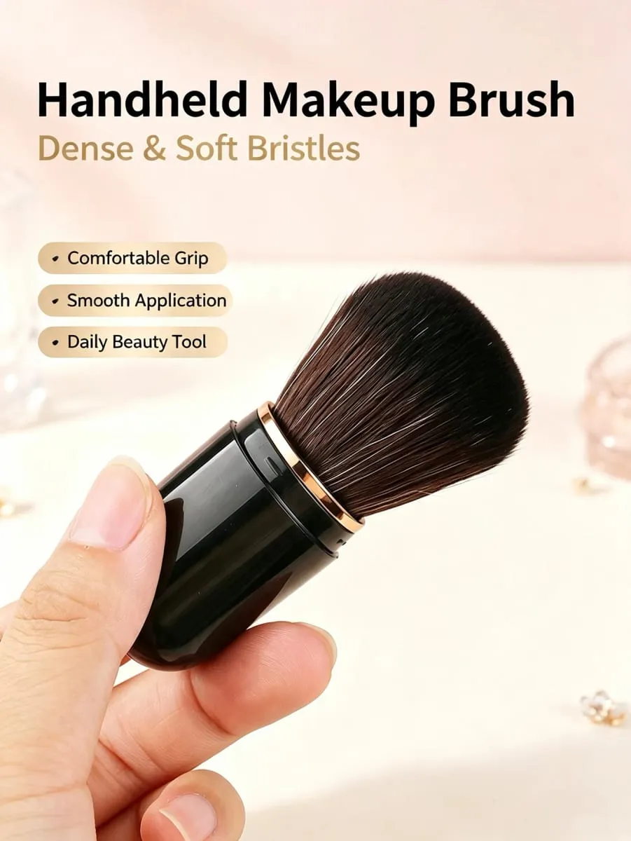 Jednodílný zasouvací štětec na make-up s mini kapslí Multifunkční cestovní štětec na make-up s ochranným uzávěrem Přenosný nástroj na make-up vhodný pro konturování tvářenek s korektorem na cestách a jako dárek — image 4