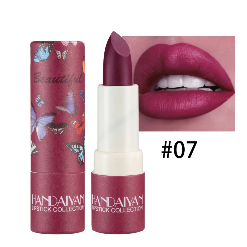 8 Colors Velvet Finish Lipstick Waterproof Long Lasting Moisturizing Non Stick Cup Nude Pink Red Lip Makeup Cosmetics — image 9