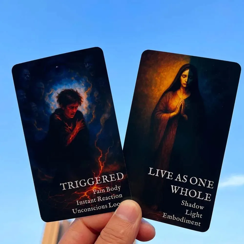 54 Set 13x8cm Reflective Moon Shadow Work Oracle Self-Discovery Emotional Perception Game Spiritual Guidance Card Games — image 6
