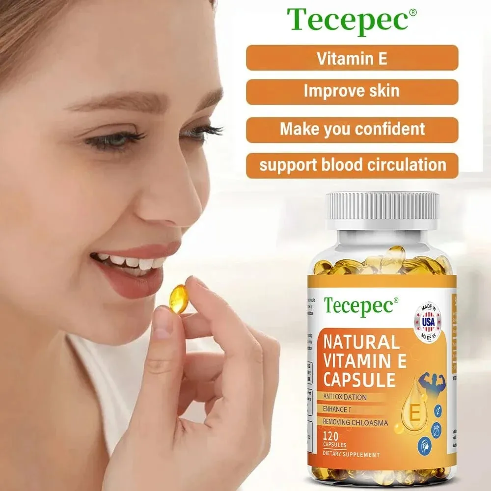 Vitamin E Capsules Helps Blood Birculation and Antioxidant & Brightens Skin Tone Daily Vitamin Supplement Beauty Health — image 4