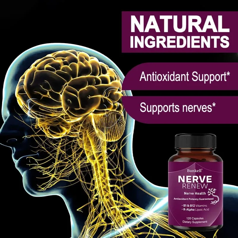 Nerve Support Supplements - Supports Healthy Nerve Function Blood Flow Circulation Antioxidant 120 Capsules
