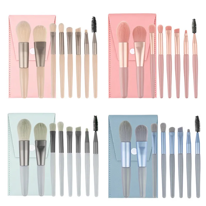 8Pcs Portable Makeup Brushes Set Women Cosmetic Eye Shadow Blush Powder Shadow Foundation Blush Blending Concealer Make Up Tools — image 1