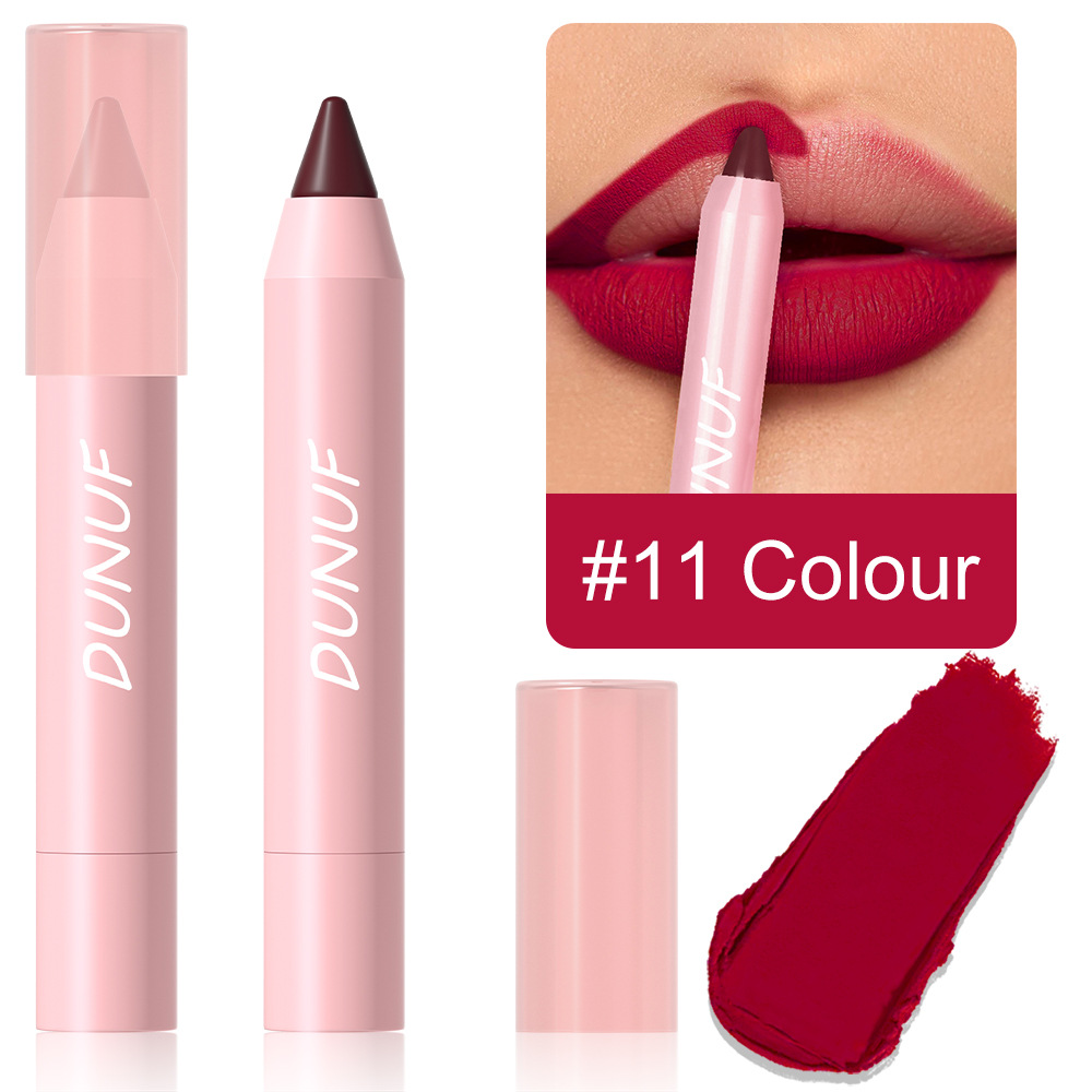 18-Colors Lipstick Pencil Waterproof Sexy Red Matte Contour Tint Lipstick Lasting Non-stick Cup Lipliner Pen Lip Makeup Cosmetic — image 21