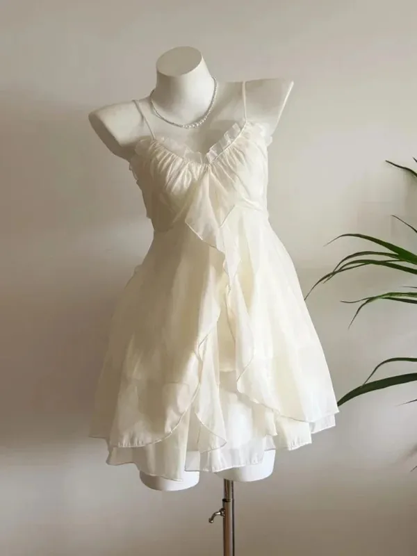 New Vintage Summer Women Sets Elegant Ruffle Lace Chiffon Design Mini Skirt Suit Fairy Female Sweet Korean Fashion Outfits 2025 — image 9