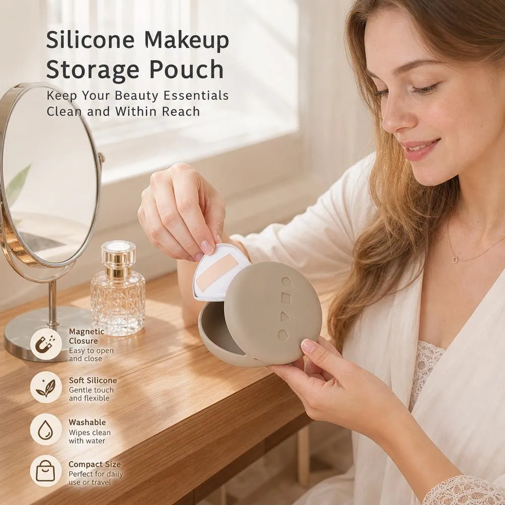 Silikone kosmetiske børster Opbevaringspose Rejse Makeup Børste Holder Makeup Svampe Etui Bærbart Makeup Værktøj Organizer — image 4