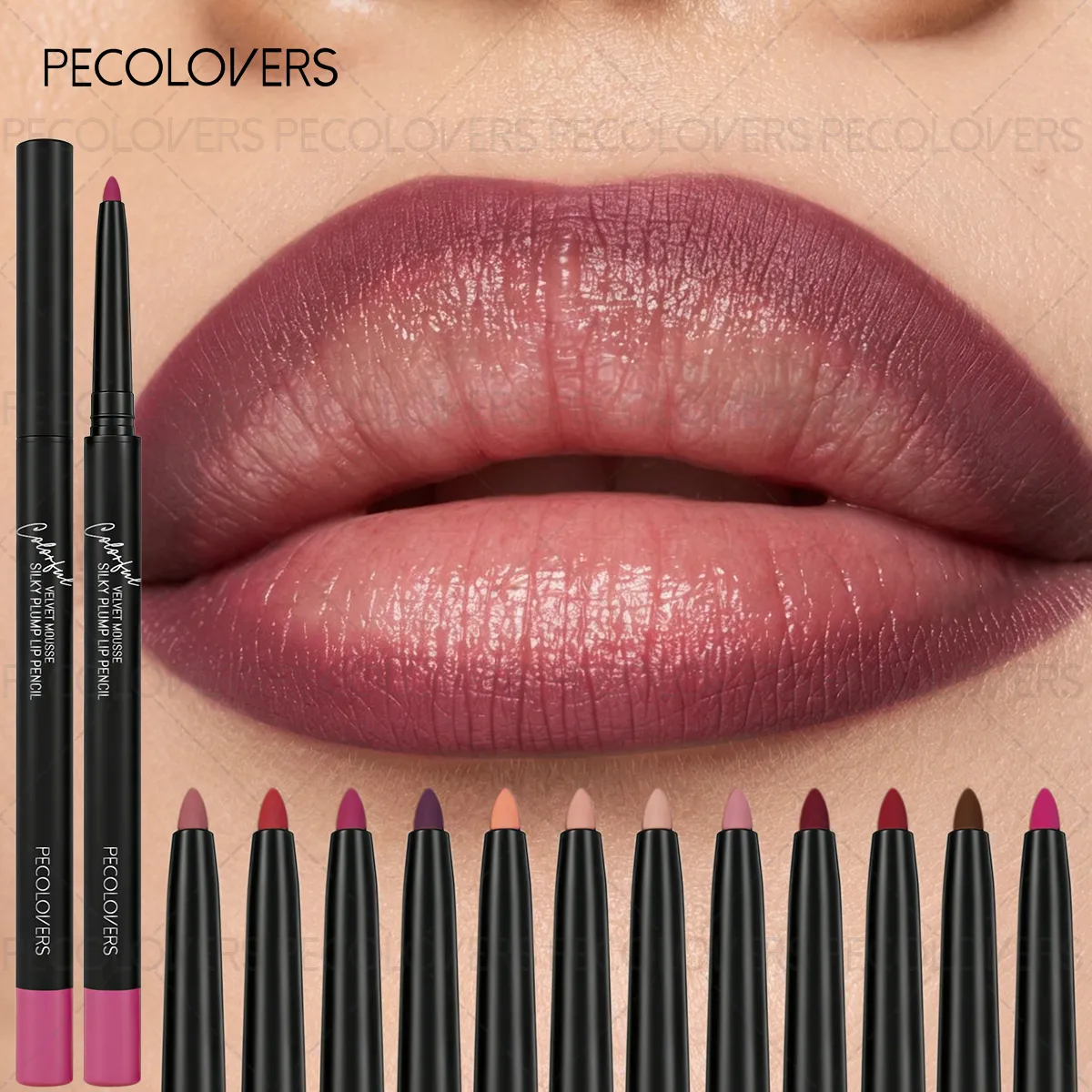 Matte Lip Liner Natural Lipstick Pen for All Light Types Accurate Defind Lip Lines Nude Pink Beige Red Tones Daily Makeup — image 2