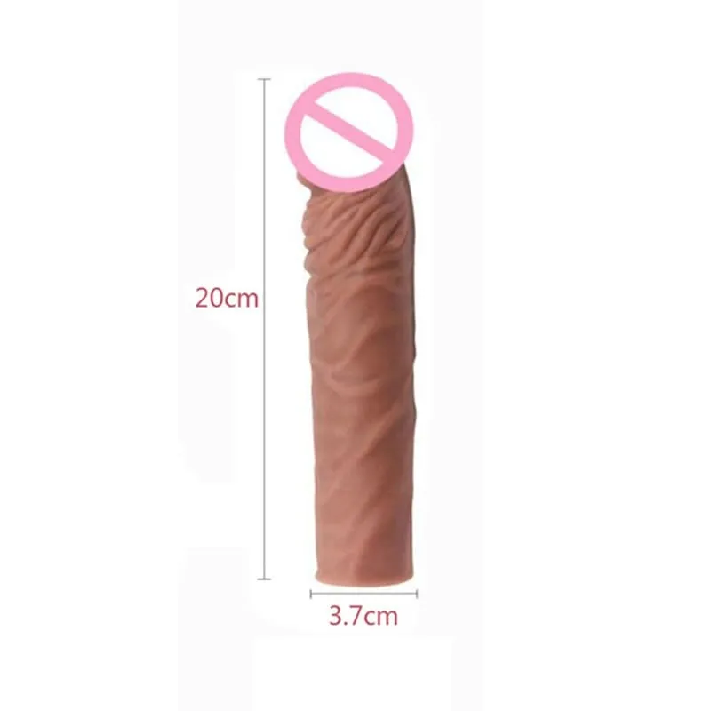Realistisk Penis Extension Cock Sleeve Genanvendelig Silikone Penis Forstørrelse Forsinkelse Kondomer Til Mænd Dildo Enhancer Sexlegetøj Erotisk butik — image 8