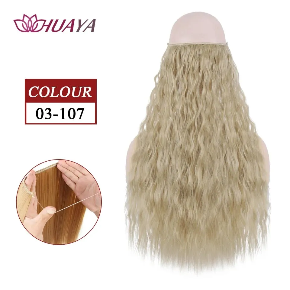 Synthetic Long Straight Invisible Wire No Clips In Hair Extensions Fake Hair Pieces Secret Fish Line Hairpieces For Women — image 41