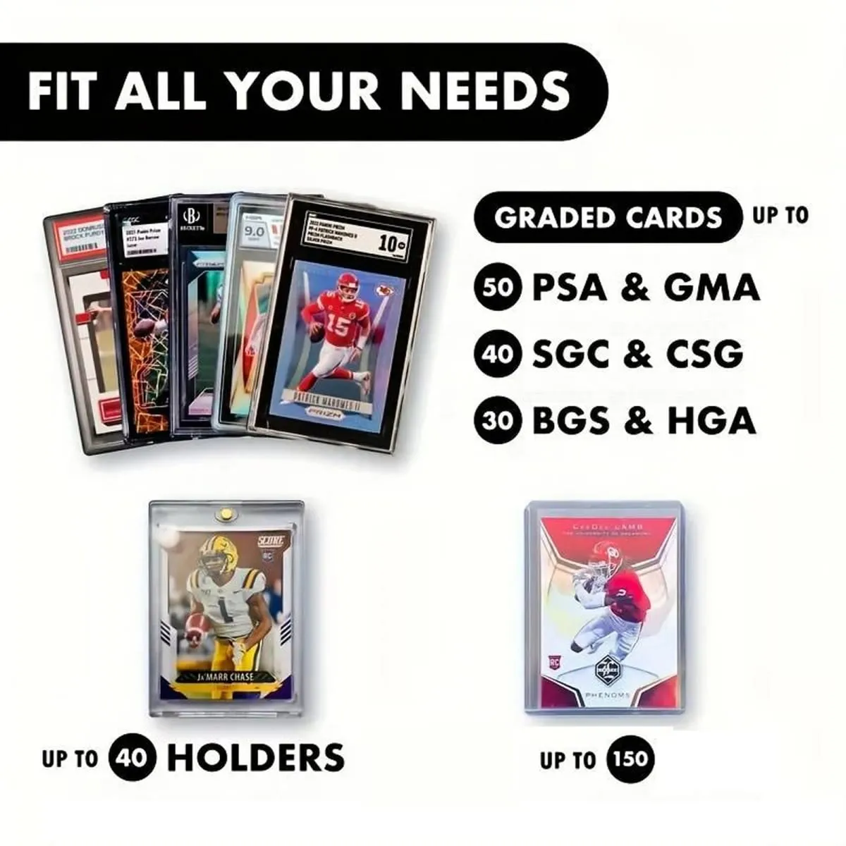 Graded Card Storage Box Organizer for PSA BGS FGS SGC Trading Cards Slabs Card Brick Case for MTG PKM PTCG Sports Card Holder — image 3