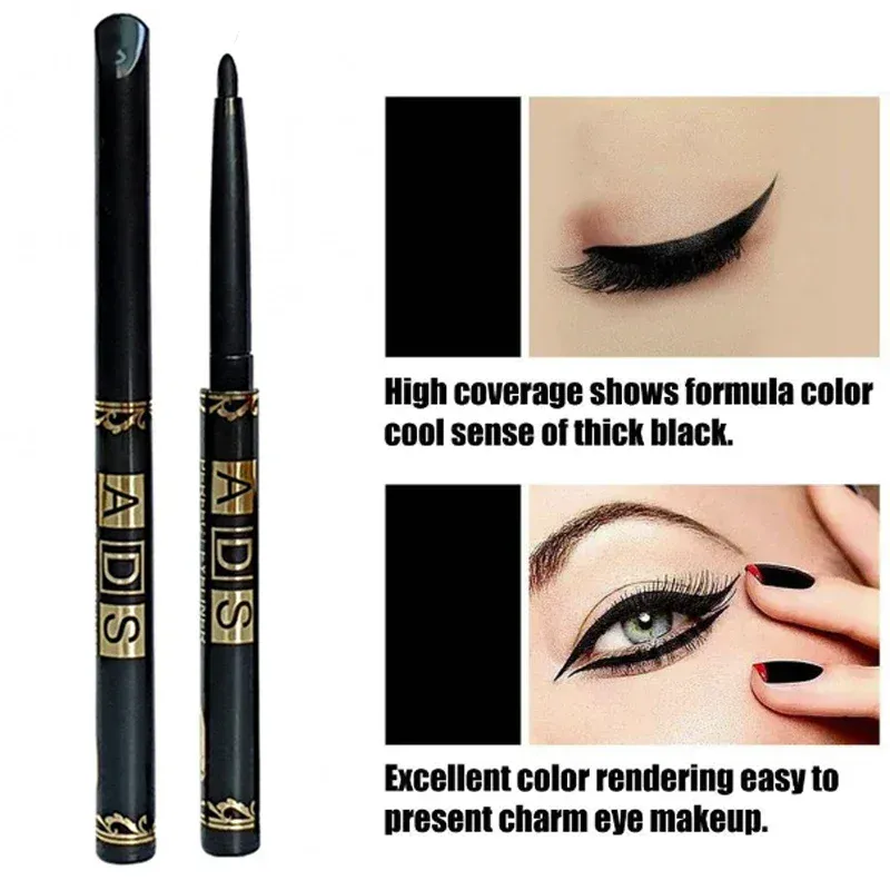 Automatic Gel Eyeliner Pencil Waterproof Long Lasting Black Eye Liner Twist-Up No Sharpening Easy Glide Makeup for Women