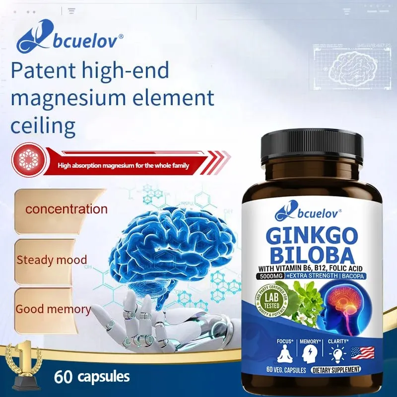 Advanced Nootropic Brain Booster Supplement Improves Memory Enhances Focus Boosts Nerve Energy & IQ Health Vitamins B12 B6