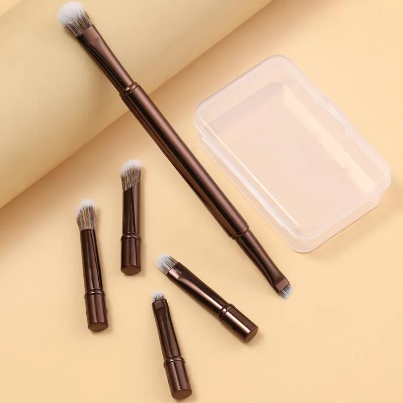 6st Mini Travel Makeup Borstar Set Med Box Portable Cosmetic Powder Foundation Blush Concealer Borstar Makeup Tools — image 2