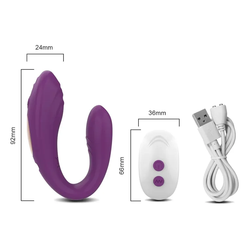 Erotic Wireless Remote Control Clitoris Vibrator U Shape Dildo G Spot Clitoris Stimulat Vibrator Sex Toy for Women Adult Couples