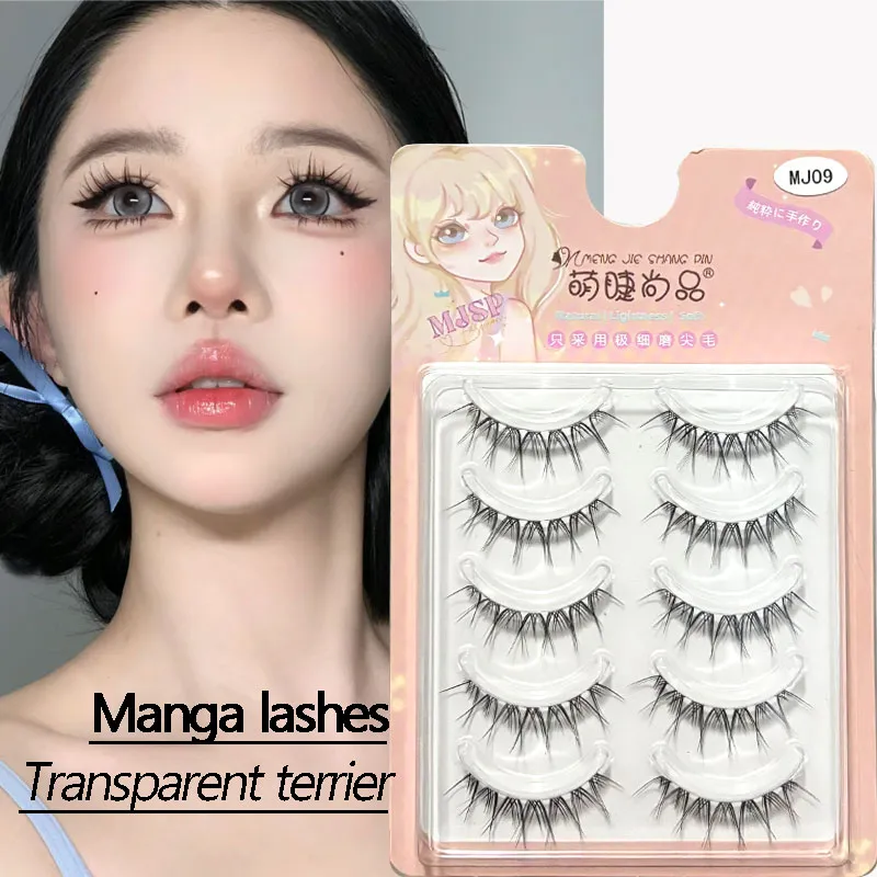 Natural False Eyelashes Slender Transparent Stem Eye Lashes Manga Lashes Novice Eyelash Supplies Korean Eyelashes Stick Makeup — image 2