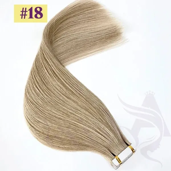 High Quality Tape in Human Hair Extensions Natural Straight Remy Hair Seamless Invisible 14"-22" 100% Real Hair End Thick
