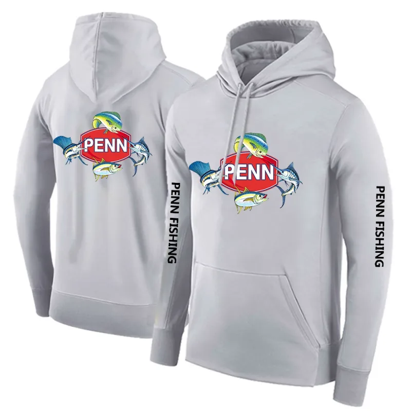 2024 New Printing Men Penn Fishing Reel Spring and Autumn Solid Color Pullover Hoodies Loose Fashion Clothing Hooded Tops — image 13
