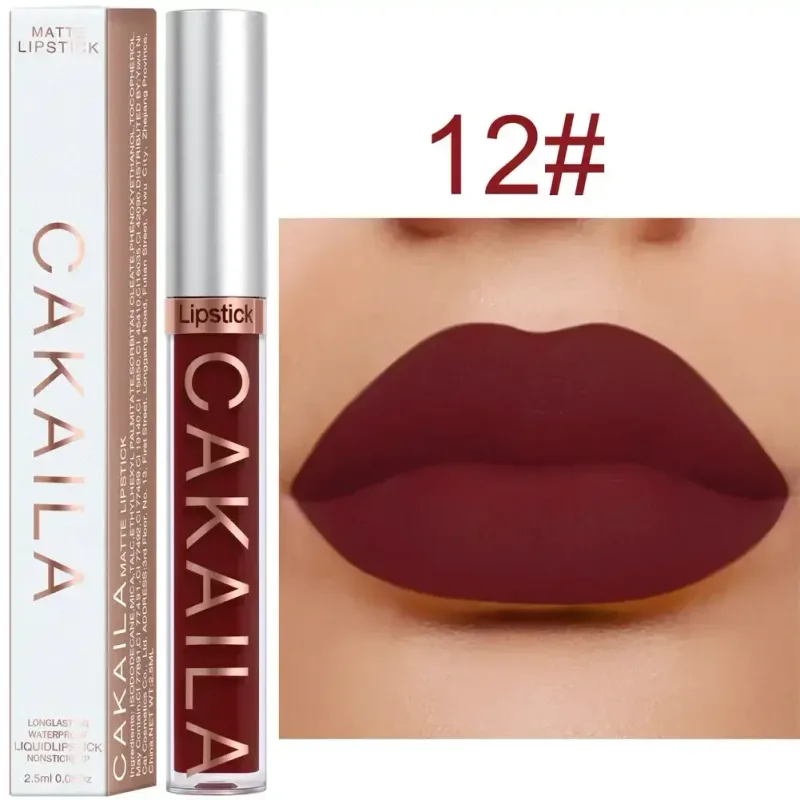 Lip Gloss Waterproof Matte Liquid Lipstick Long Lasting Velvet Lipgloss Tint Tube Nude Pigment Lip Makeup Cosmetics